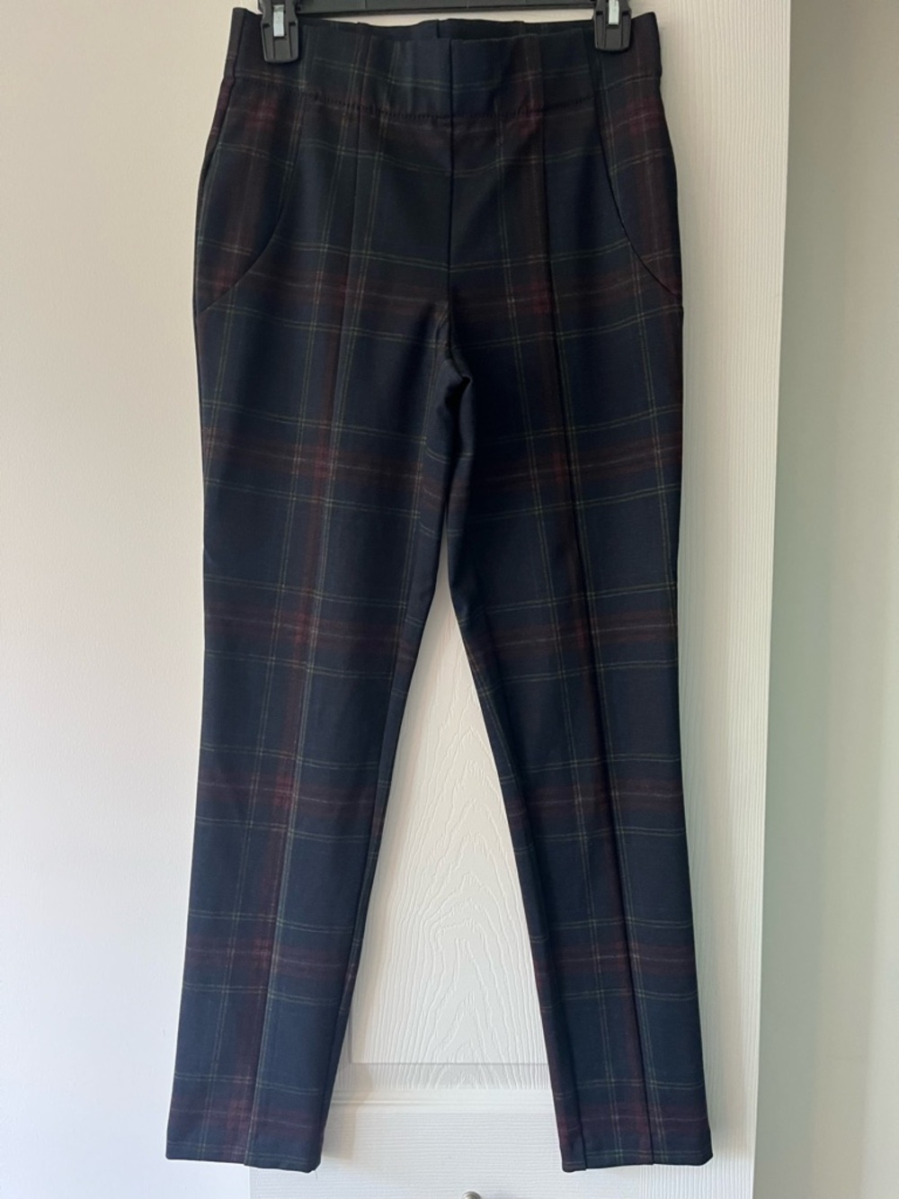 Plaid stretch pants